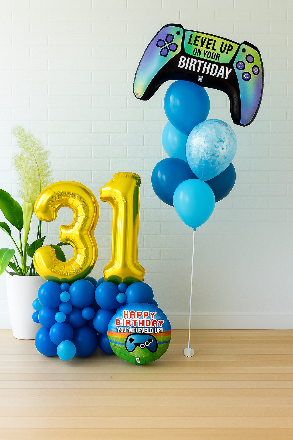 Gamer Party Balloons with Numbers & Controller